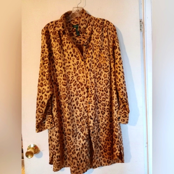 Lauren Ralph Lauren Other - Lauren Ralph Lauren Sleep‎ Shirt sz. Medium Leopard Print Nightwear